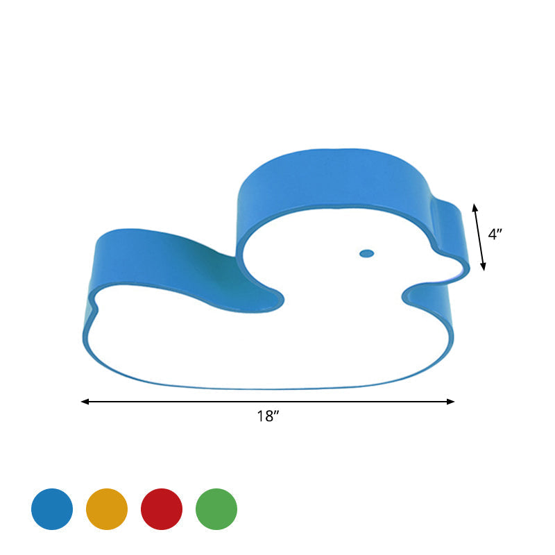 Little Duck LED Flush Mount Children's Lamp with Colorful Acrylic Close to Ceiling Fixture