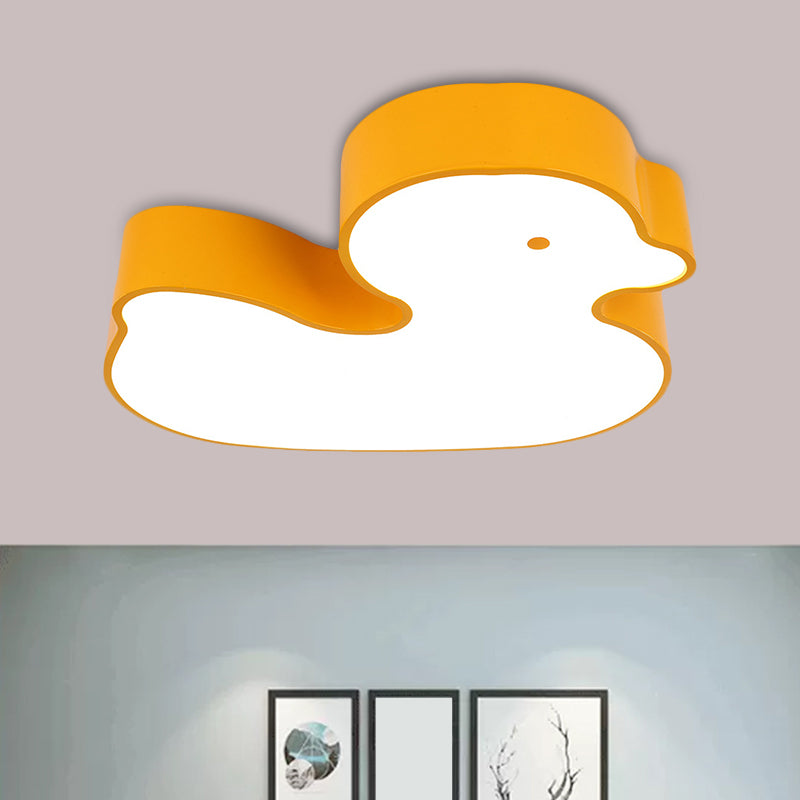 Little Duck LED Flush Mount Children's Lamp with Colorful Acrylic Close to Ceiling Fixture