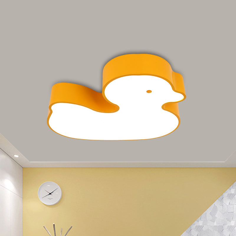 Little Duck LED Flush Mount Children's Lamp with Colorful Acrylic Close to Ceiling Fixture