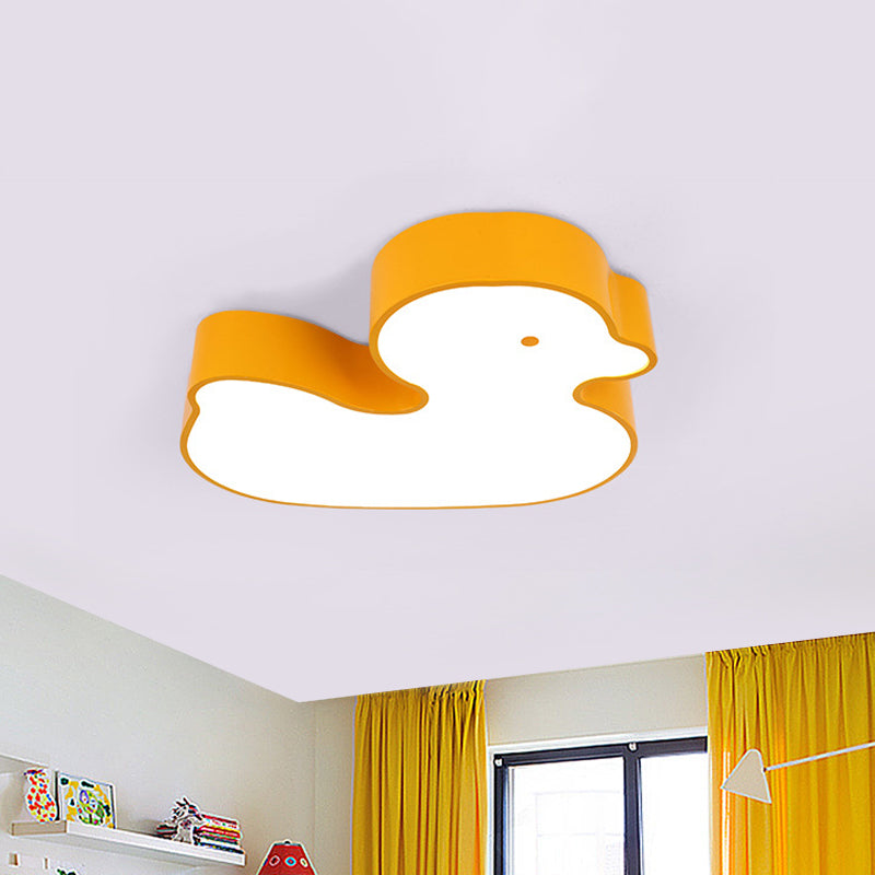 Little Duck LED Flush Mount Children's Lamp with Colorful Acrylic Close to Ceiling Fixture