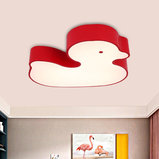Little Duck LED Flush Mount Children's Lamp with Colorful Acrylic Close to Ceiling Fixture