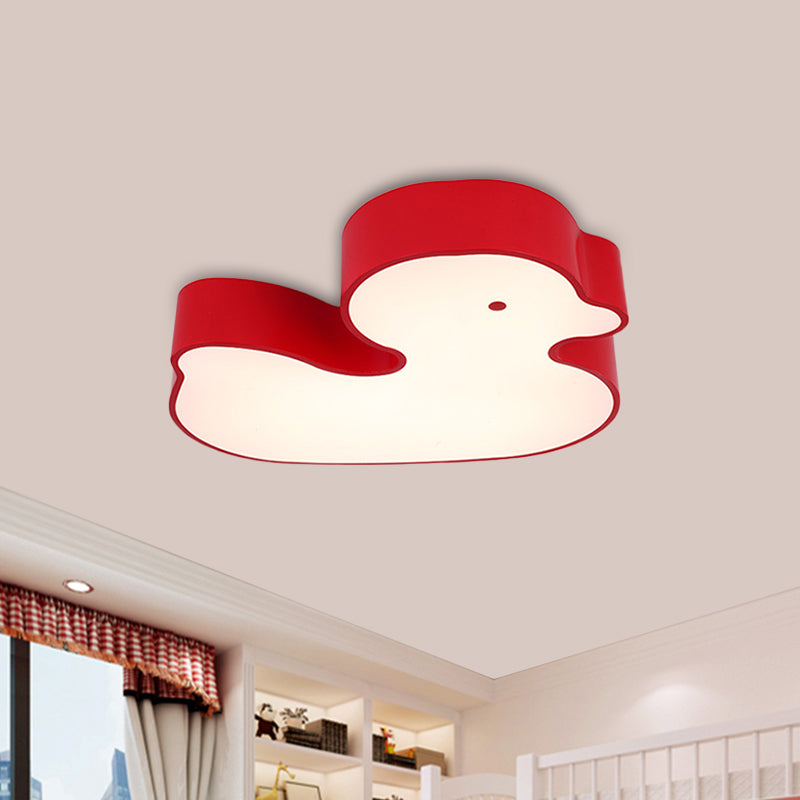 Little Duck LED Flush Mount Children's Lamp with Colorful Acrylic Close to Ceiling Fixture