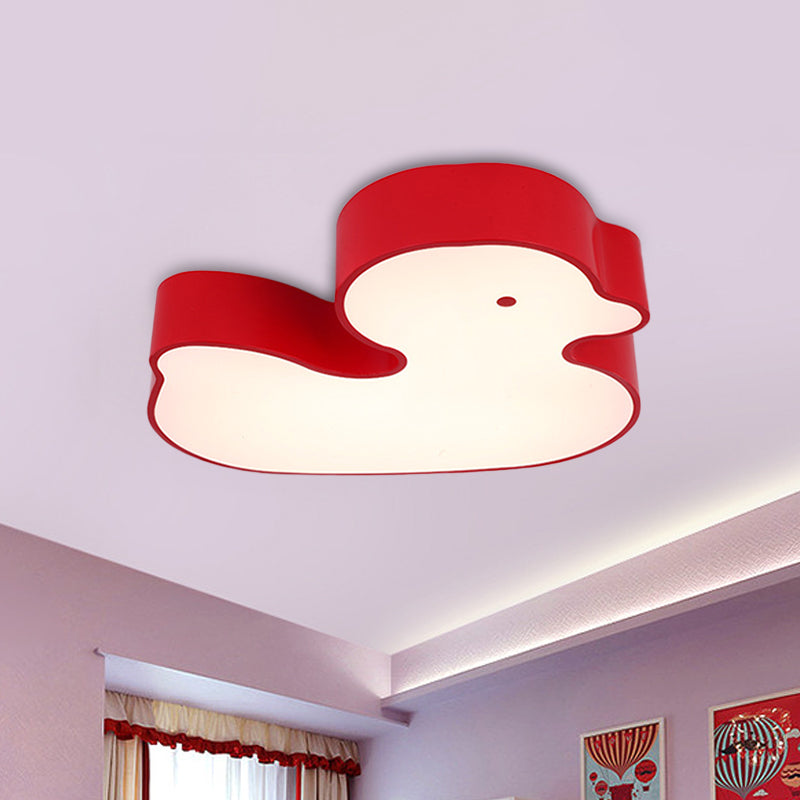 Little Duck LED Flush Mount Children's Lamp with Colorful Acrylic Close to Ceiling Fixture