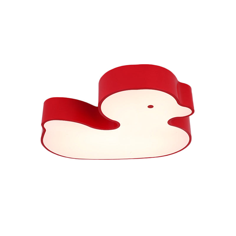 Little Duck LED Flush Mount Children's Lamp with Colorful Acrylic Close to Ceiling Fixture