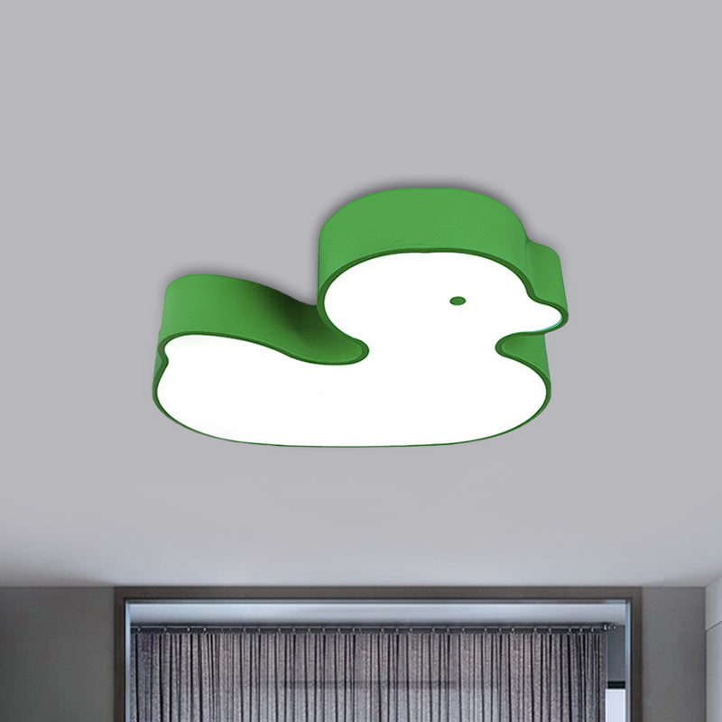 Little Duck LED Flush Mount Children's Lamp with Colorful Acrylic Close to Ceiling Fixture
