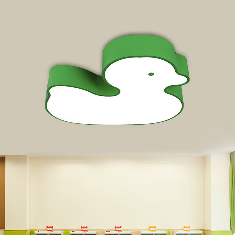 Little Duck LED Flush Mount Children's Lamp with Colorful Acrylic Close to Ceiling Fixture