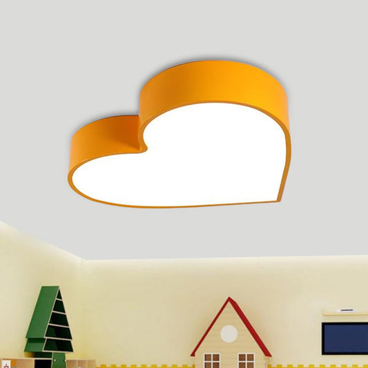 Loving Heart LED Flushmount Ceiling Light for Children - Red/Pink/Yellow Acrylic Fixture