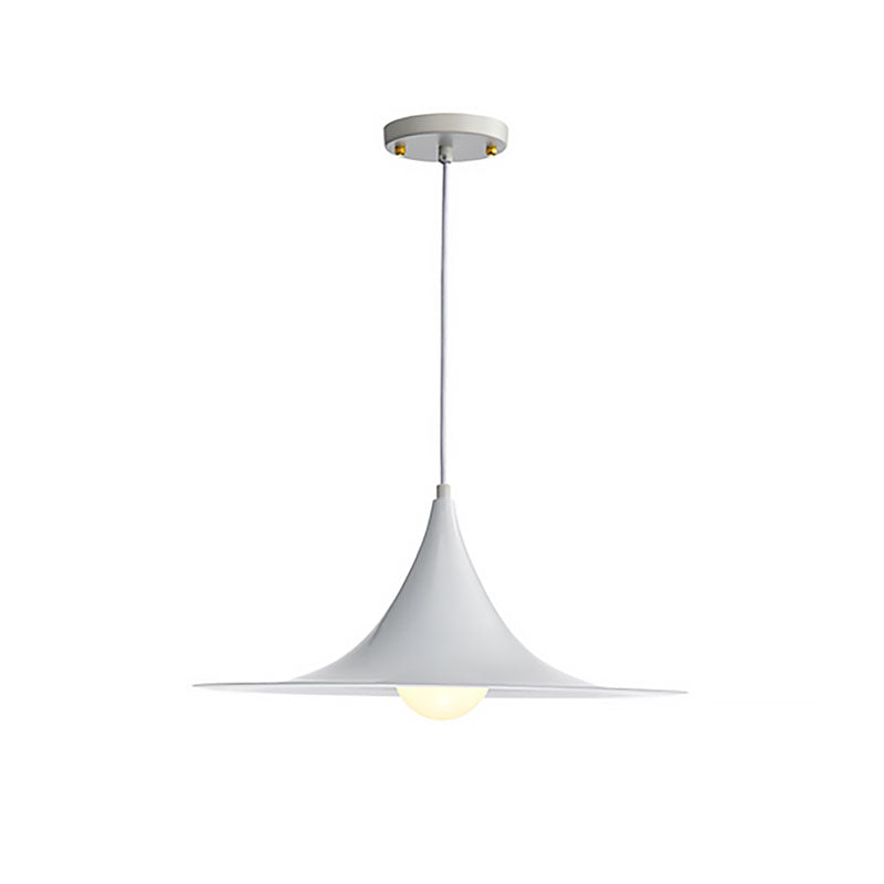 Nordic Style Metal Flared Suspension Light - 1 Light, Black/White/Gold - Hanging Ceiling Light