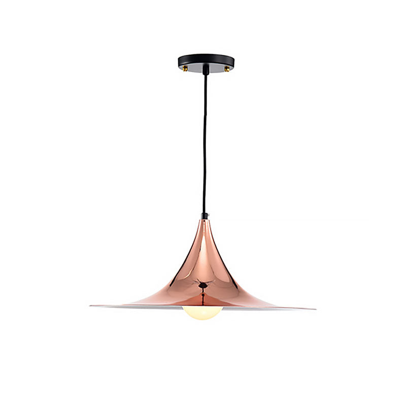 Nordic Style Metal Flared Suspension Light - 1 Light, Black/White/Gold - Hanging Ceiling Light