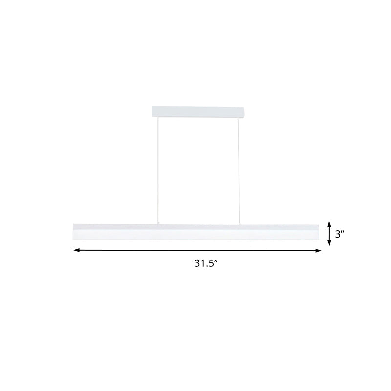 Sleek Black/White/Brown Linear Pendant LED Light in Warm/White/Natural, 31.5"/39"/47" Wide