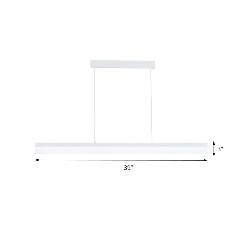 Sleek Black/White/Brown Linear Pendant LED Light in Warm/White/Natural, 31.5"/39"/47" Wide