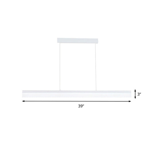 Minimalist Led Pendant Light In Black White Or Brown - Warm Natural Lighting 31.5 39 47 Wide