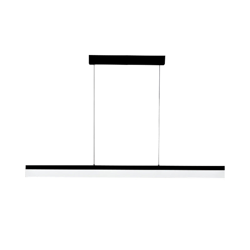 Sleek Black/White/Brown Linear Pendant LED Light in Warm/White/Natural, 31.5"/39"/47" Wide
