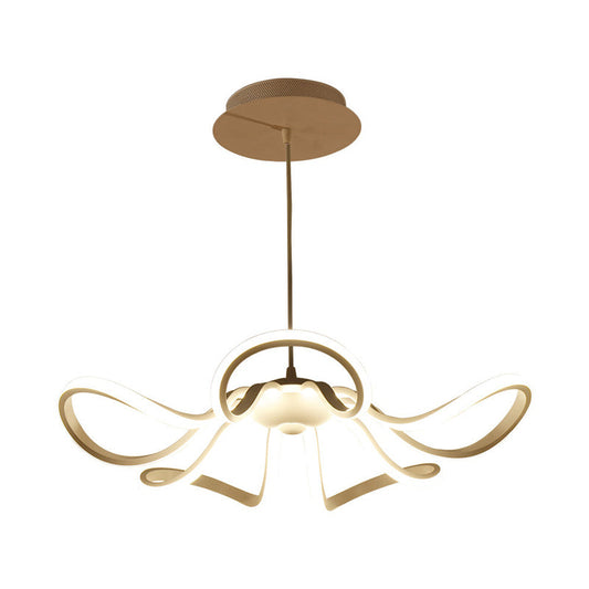 Modern Aluminum Led Pendant Light Fixture - Minimalist Rosette Hanging For Bedroom And More