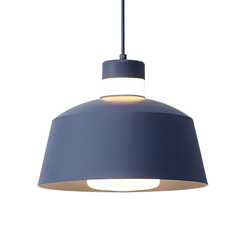 Modern Tapered Pendant Light - Metal 1 Pink/Grey/Yellow Living Room Ceiling