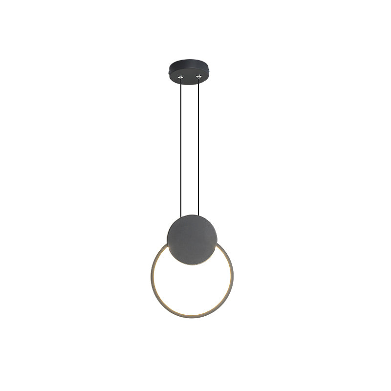Contemporary LED Mini Pendant Light Kit with Adjustable Metal Shade in Black/White - Warm/White Lighting