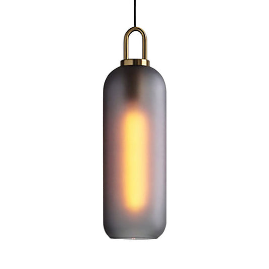 Modern Pendant Light For Dining Room - Clear/Smoky Glass Shade 1 5/6 Wide