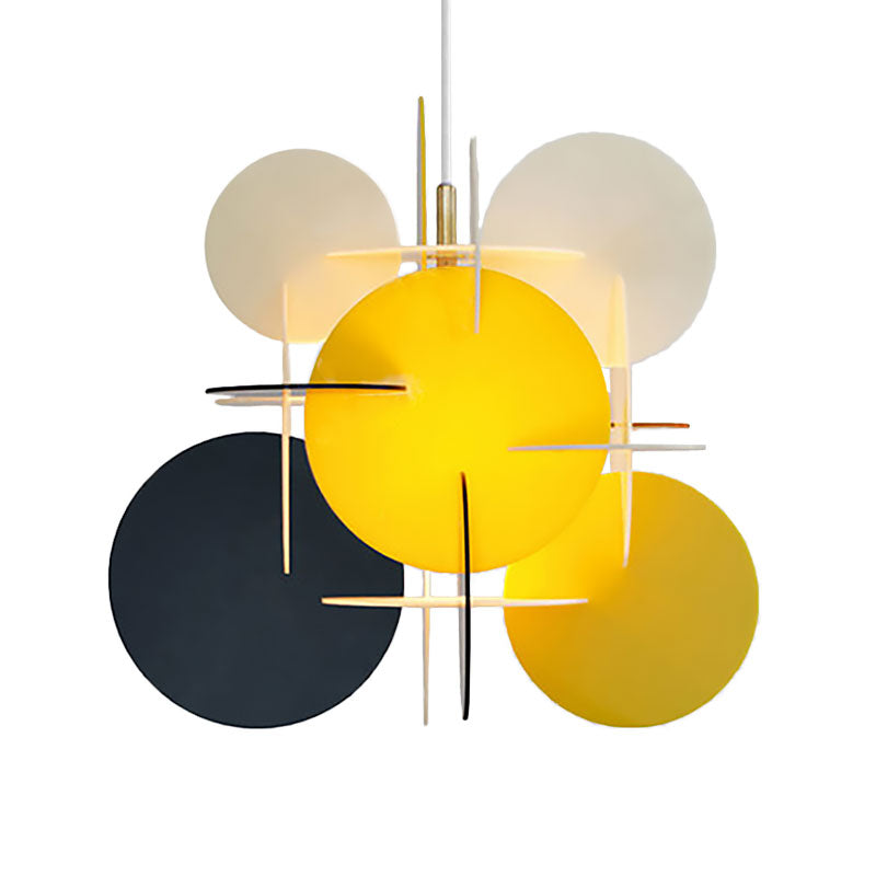 Nordic Acrylic Pendant Light with Colorful Disc Ceiling Fixture