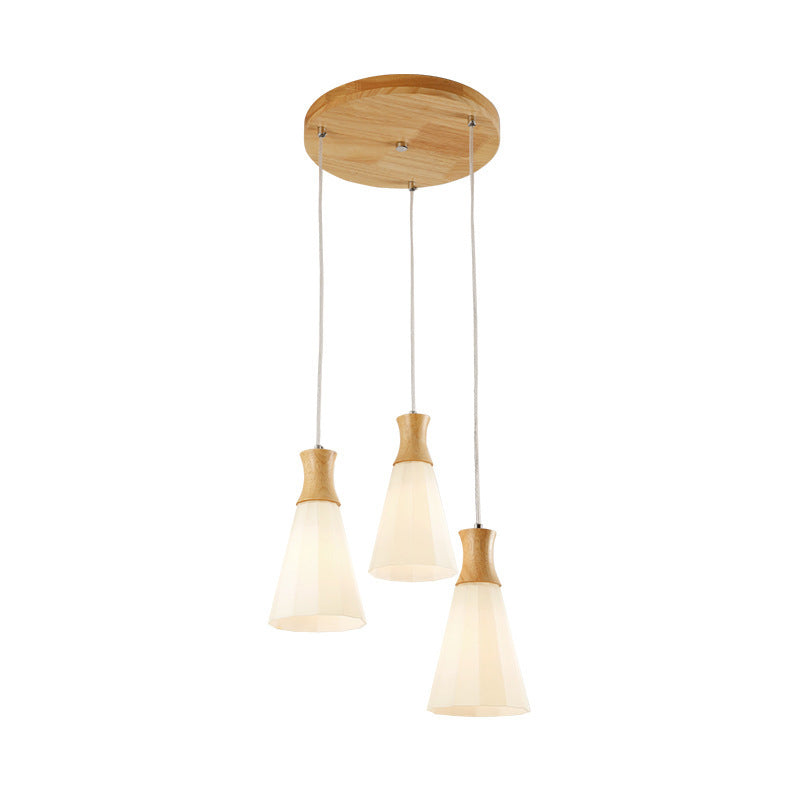 Nordic Style Hanging Light In White For Cloth Shop Restaurant - Milk Glass Coolie Suspension