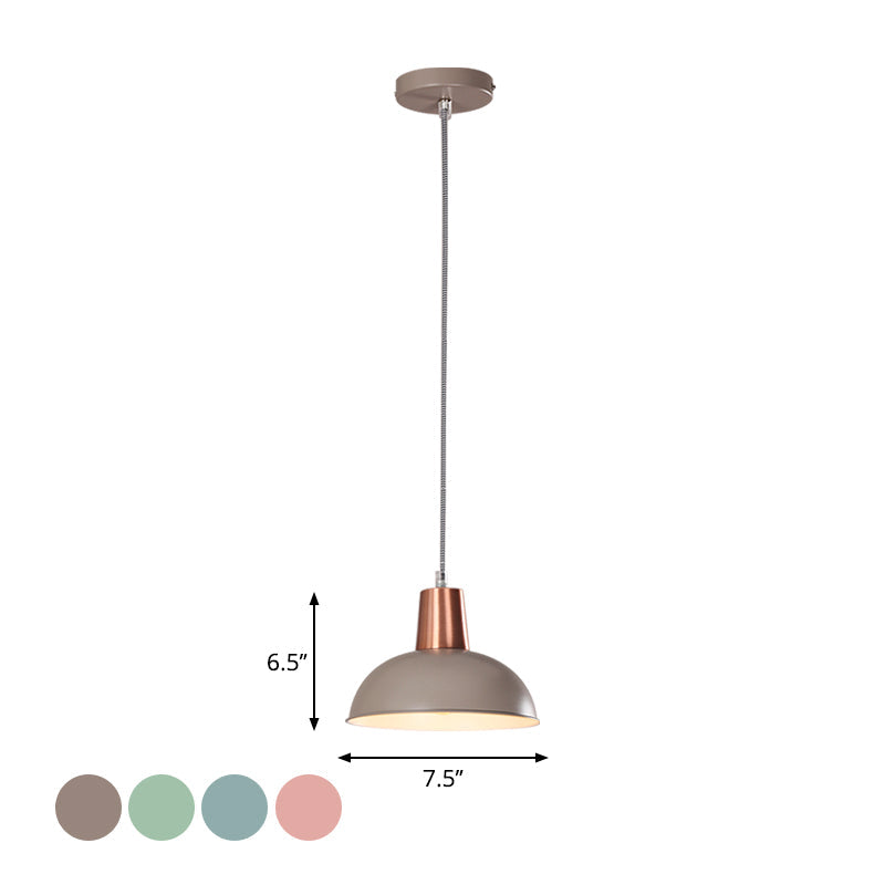 Metal Dome Pendant Light - Macaron Loft Suspension For Kitchen Or Stairway