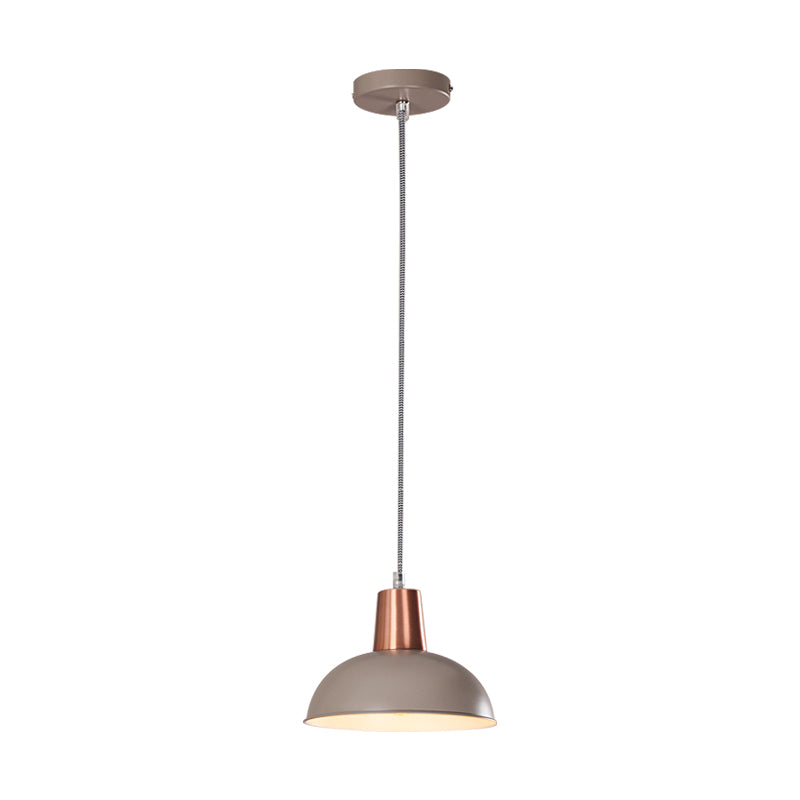 Metal Dome Pendant Light - Macaron Loft Suspension For Kitchen Or Stairway