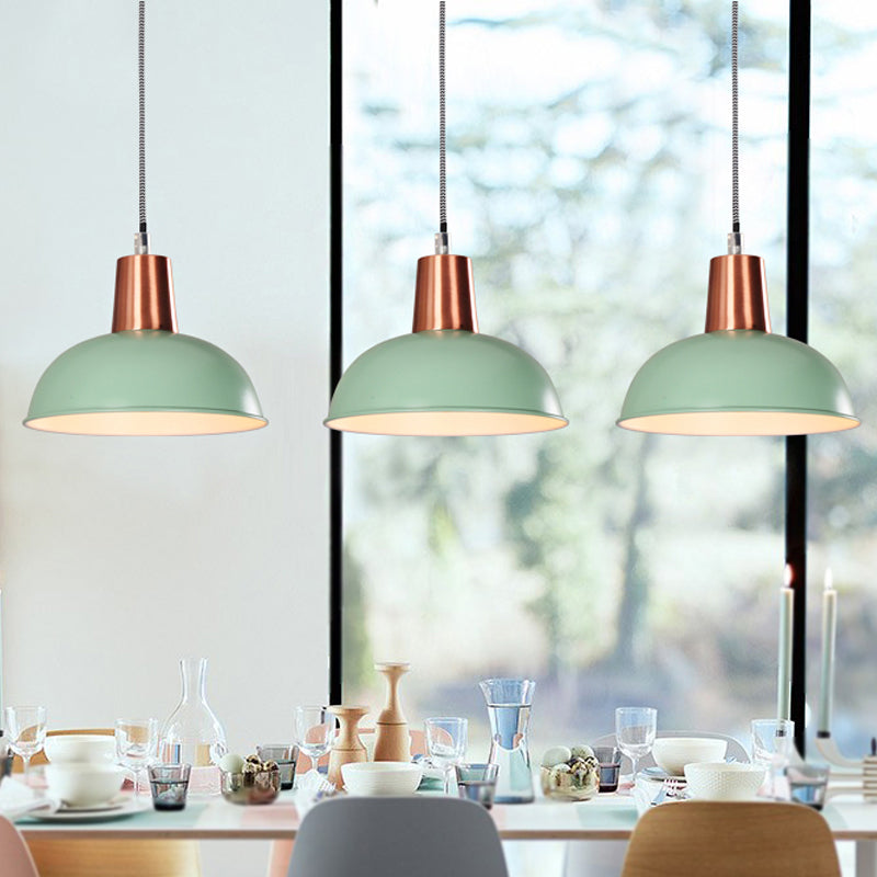 Macaron Loft Pendant Light - Metal Dome Shade, Ideal for Kitchen & Stair Suspension