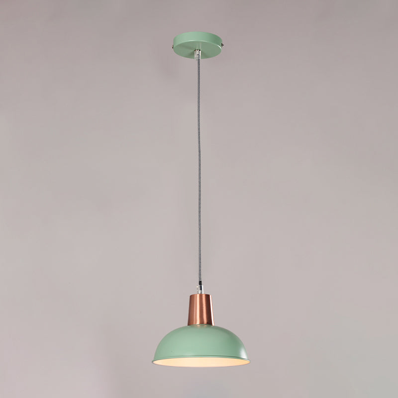 Metal Dome Pendant Light - Macaron Loft Suspension For Kitchen Or Stairway