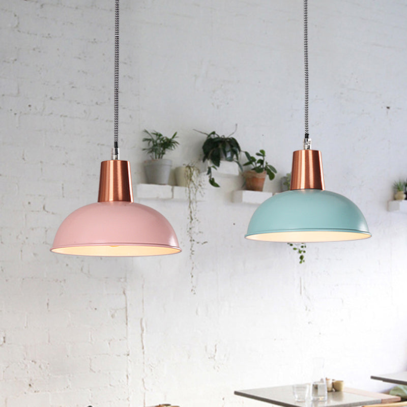 Macaron Loft Pendant Light - Metal Dome Shade, Ideal for Kitchen & Stair Suspension