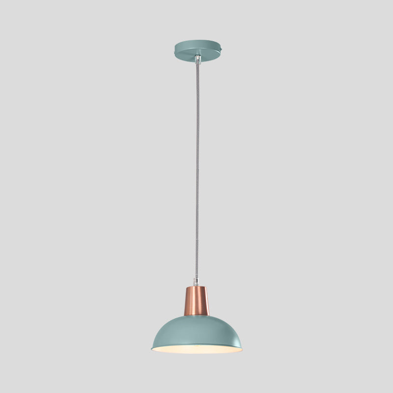 Metal Dome Pendant Light - Macaron Loft Suspension For Kitchen Or Stairway