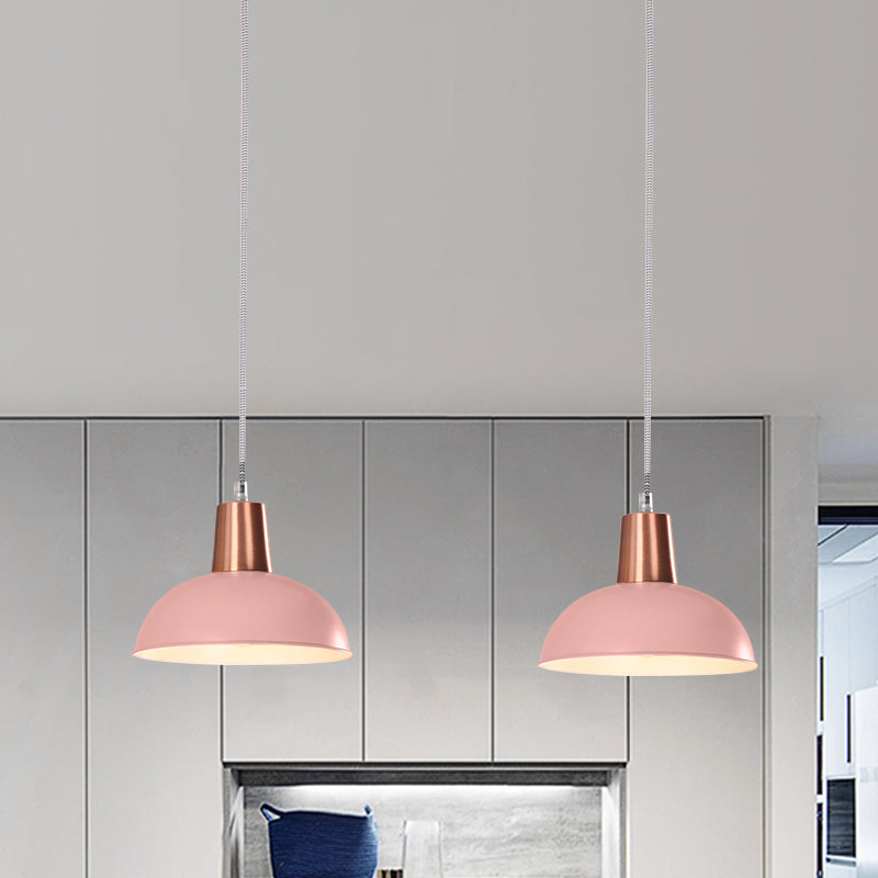Metal Dome Pendant Light - Macaron Loft Suspension For Kitchen Or Stairway