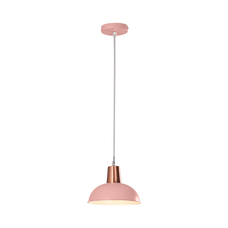 Metal Dome Pendant Light - Macaron Loft Suspension For Kitchen Or Stairway