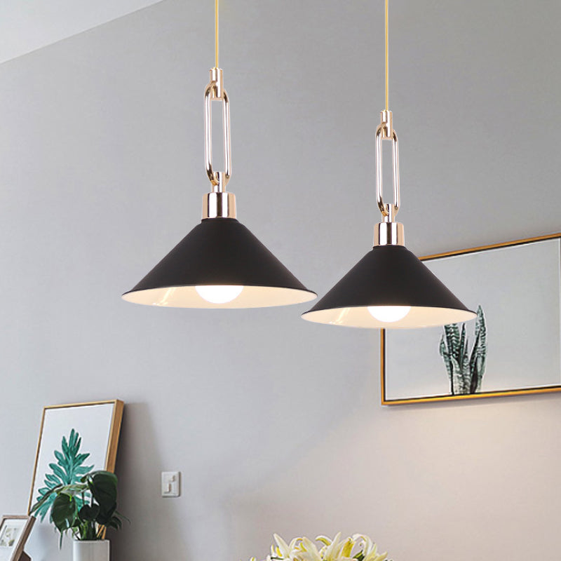 Hotel Macaron Pyramid Pendant Lamp: Candy Colored Single Light Metal Suspension