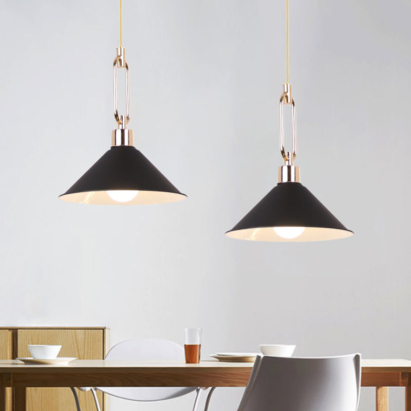 Hotel Macaron Pyramid Pendant Lamp: Candy Colored Single Light Metal Suspension