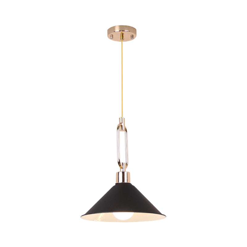 Hotel Macaron Pyramid Pendant Lamp: Candy Colored Single Light Metal Suspension