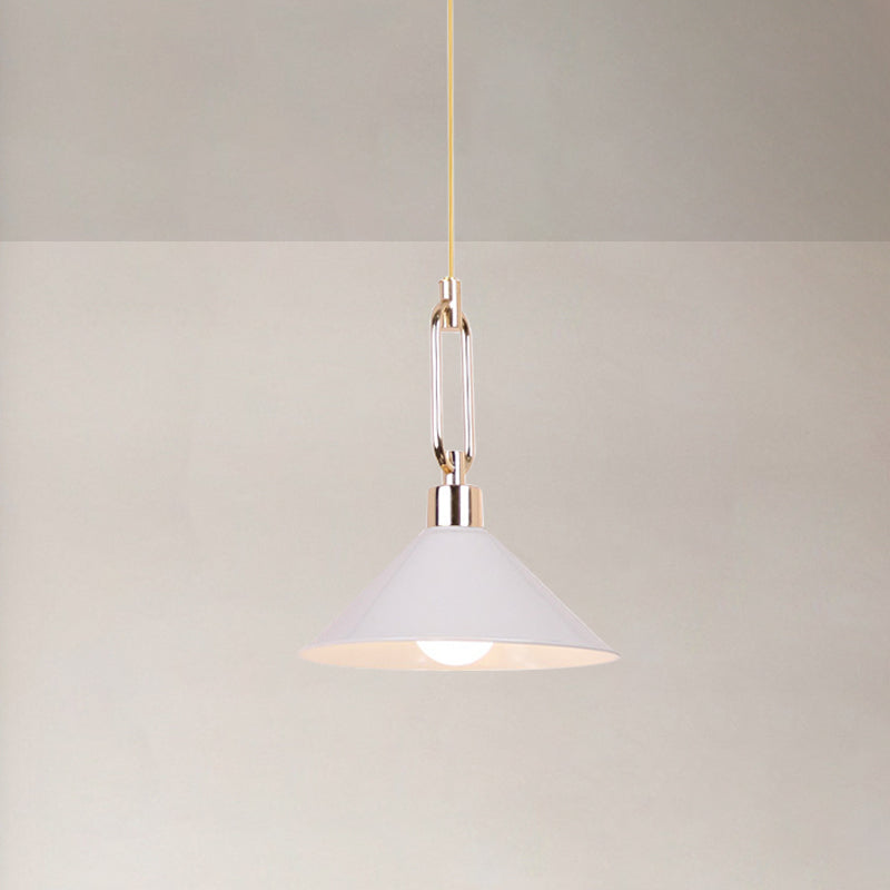 Hotel Macaron Pyramid Pendant Lamp: Candy Colored Single Light Metal Suspension
