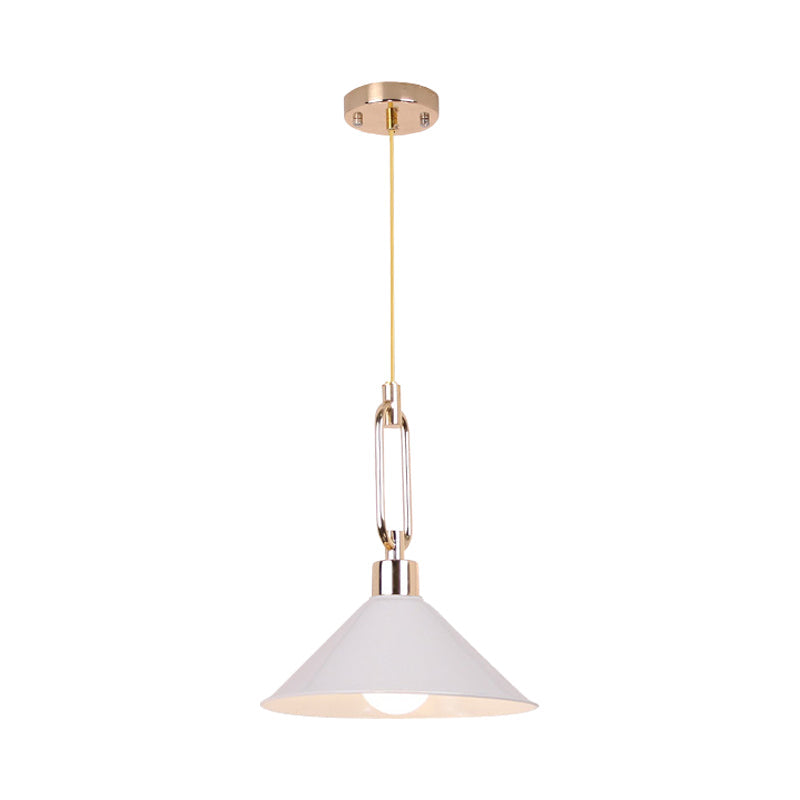 Metal Macaron Pyramid Pendant Lamp: Single Light Candy Colored Suspension for Hotels