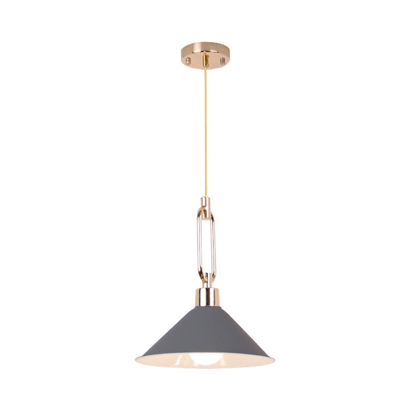 Hotel Macaron Pyramid Pendant Lamp: Candy Colored Single Light Metal Suspension