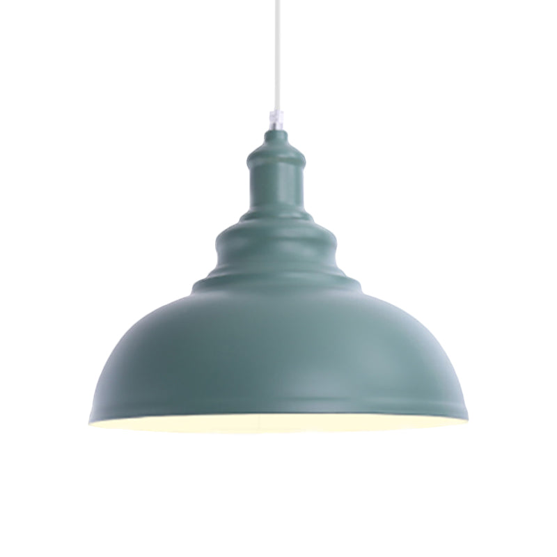 Macaron Style Metal Ceiling Light Fixture- Pink/Yellow Bowl Shape- Bedroom Suspended Lamp (1 Bulb)