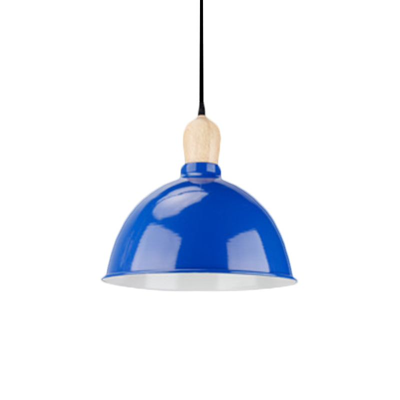 Retro Dome Shade Hanging Light - Metallic Pendant Fixture For Dining Table 1 Head Ceiling Lamp In