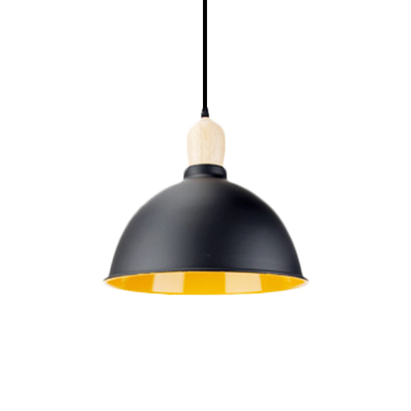 Retro Dome Shade Hanging Light - Metallic Pendant Fixture For Dining Table 1 Head Ceiling Lamp In