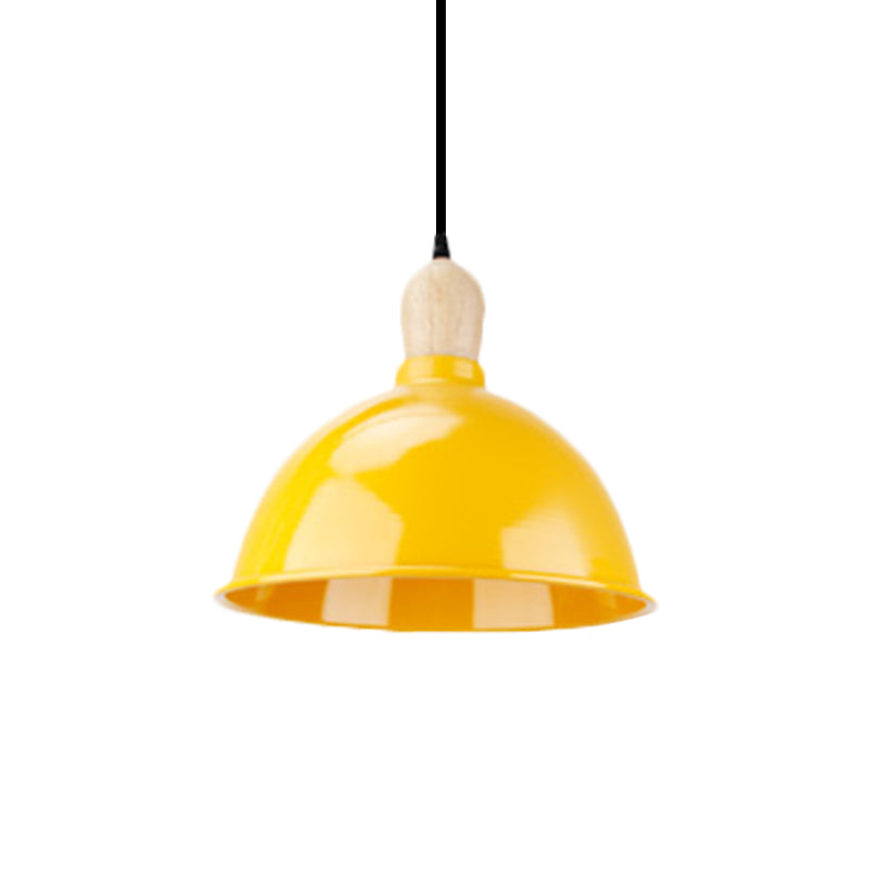Retro Dome Shade Hanging Light - Metallic Pendant Fixture For Dining Table 1 Head Ceiling Lamp In