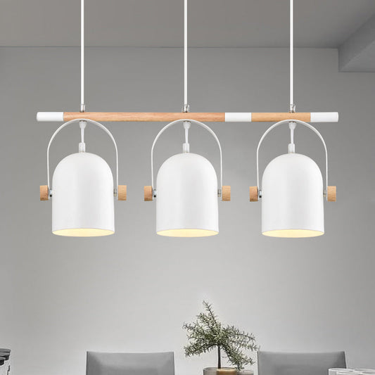 Nordic Style Triple Metal Pendant Light With Adjustable Dome Shade For Island Lighting In White 3 /