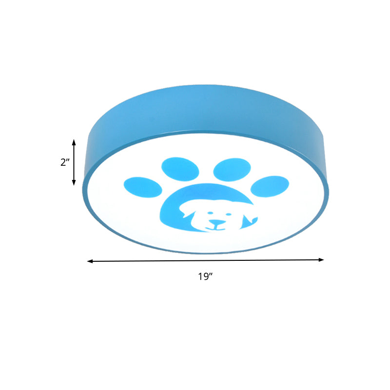 Dog Paw Acrylic Ceiling Lamp: Round Shade Ceiling Mount Light for Bathrooms