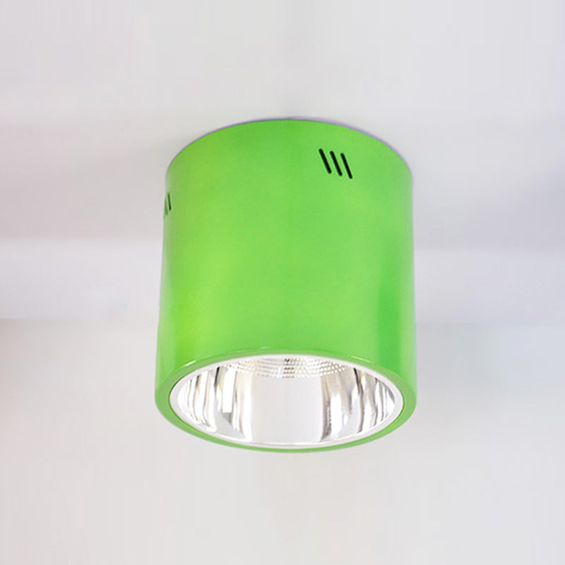 Drum Shaped Ceiling Mount Light - Head Downlight For Commercial Metal Down In Cloth Shops