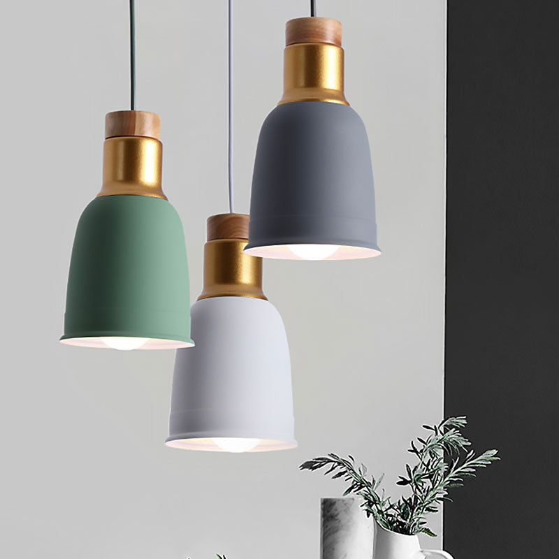 Nordic Metal Pendant Ceiling Light - Black/Grey/White with 1 Light