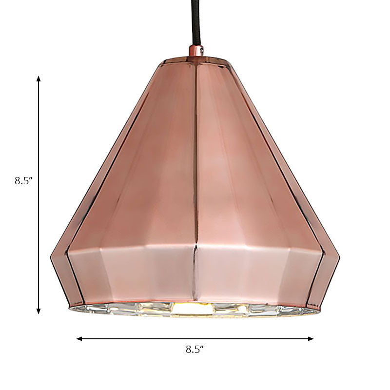 Rose Gold Mini Pendant Light - Modern Metal Ceiling Lamp For Bar Counter