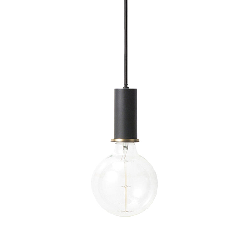 Mini Macaron Loft Metal Pendant Light - Single Hanging Lamp For Cafes Black/Blue/Pink/White