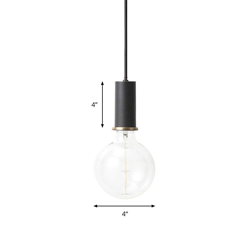 Mini Macaron Loft Metal Pendant Light - Single Hanging Lamp For Cafes Black/Blue/Pink/White