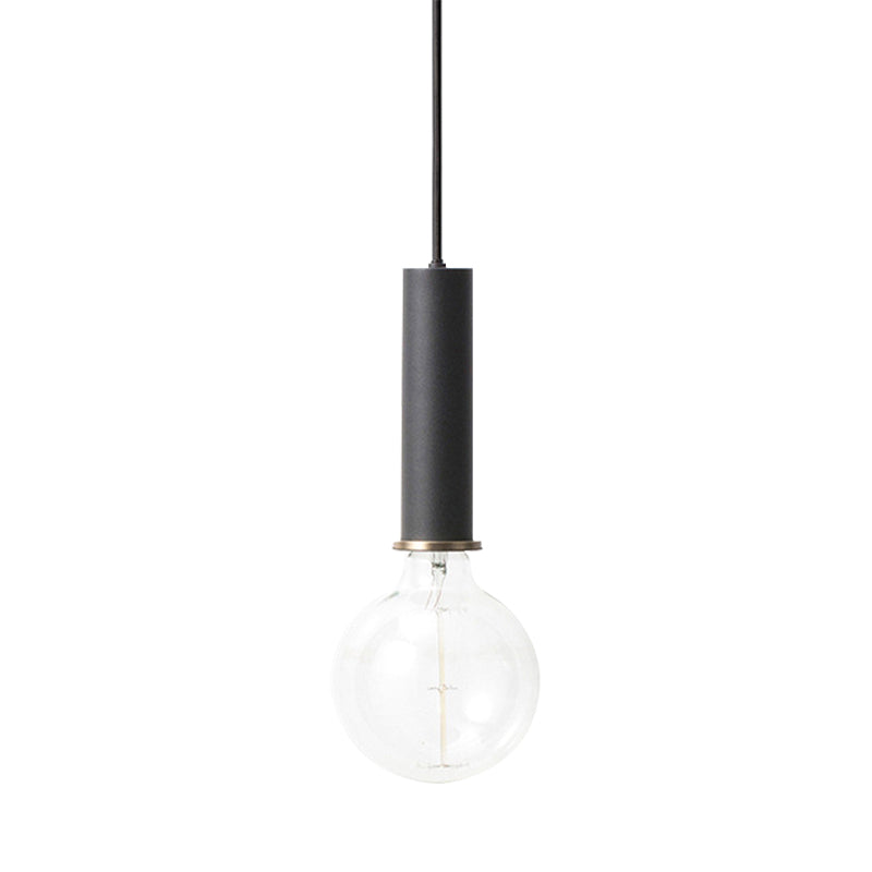 Mini Macaron Loft Metal Pendant Light - Single Hanging Lamp For Cafes Black/Blue/Pink/White