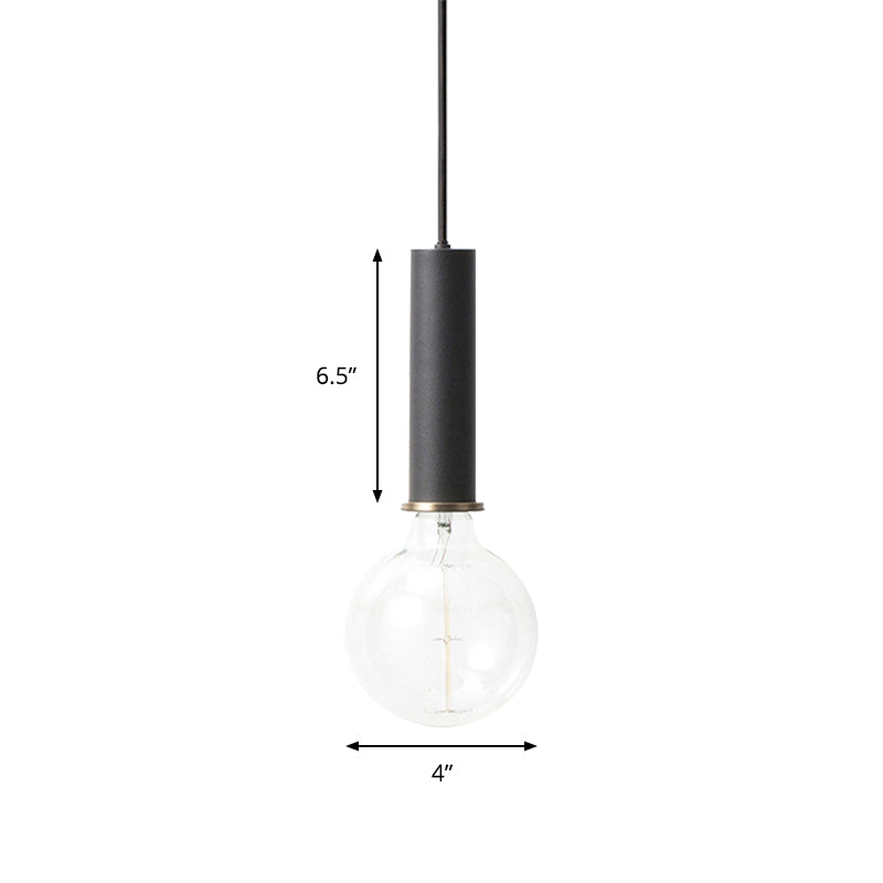 Mini Macaron Loft Metal Pendant Light - Single Hanging Lamp For Cafes Black/Blue/Pink/White